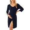 KOJOOIN Camicia da Notte da Donna Camicia da Notte per Allattamento Camicia da Notte a 3/4 Maniche Camicia da Notte Premaman in Cotone con abbottonatura Completa Camicia da Notte
