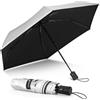 ZOMAKE Ombrello Raggi UV, Sun Ombrelli Pieghevole Sole Anti UV UPF 50+, Umbrella Piogia Piccolo Antivento Resistenti per Uomo Donna (Argento Nero)