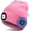 TAGVO Bluetooth 5.0 Cappello Berretti LED, Altoparlante Stereo Incorporato e Microfono, Inverno Caldo Lavorato a Maglia Senza Fili Bluetooth Cuffia Musica Lavabile Cappello per Corsa per Uomo Donna