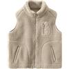 ANIMQUE Bambini Piccoli Pile Polare Gilet Addensare Bambini Colletto Rialzato Zip Smanicato Giacca Genitore-Figlio Autunno Inverno Top Capispalla con Tasche