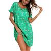 MIA LUCCE Camicia da notte da donna a maniche corte, in cotone, biancheria | Camicia da notte da donna morbida e confortevole, a maniche corte, con stampa alla moda, versatile per notte e tempo libero