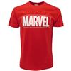 Sabor srl T-Shirt Marvel Originale Rossa Logo Scritta Prodotto Ufficiale Maglia Maglietta (XXL)