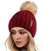 FURTALK Cappelli Invernali per Donne Doppio Strato in Pile Linea Beanie Hat con Bobble Pom Pom Cappelli