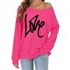 Gosunny Maglia da donna a maniche lunghe, con spalle scoperte, casual, 01 rosa., L | Elegante camicia oversize a pipistrello, con spalle scoperte, per un abbigliamento casual quotidiano