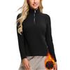 Soneven Maglietta termica da donna, a maniche lunghe, sportiva, termica, a 1/4, con zip, per l'autunno, basic, a maniche lunghe, leggera, per abbigliamento quotidiano, corsa, allenamento