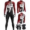 XRLQZH Tuta Ciclismo Invernale Uomo, Completo Termico Antivento MTB Maglia Manica Lunga+Pantaloni 9D Gel con Pettorina, Manica Lunga Completo Strada MTB Bici