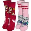 United Labels Paw Patrol ABS calzini per ragazze - calzini antiscivolo per bambini, calzini rosso/rosa (confezione da 2)