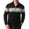 UUAISSO Maglione da Uomo Zip a un Quarto Pullover Casual Bicolore Felpa Collo Alto | Maniche Lunghe Maglione da Uomo a Collo Alto Accennato in Stile Smart-Casual per L'autunno