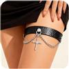 Miaband Giarrettiera regolabile per gamba, gotico, accessorio per Halloween, cosplay, da donna