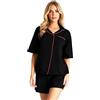 CityComfort Pigiama Donna Cotone con Bottoni Set 2 Pz Pigiami Donna Estivi Corti Comodo Abbigliamento da Casa Idee Regalo