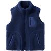 ANIMQUE Bambini Piccoli Pile Polare Gilet Addensare Bambini Colletto Rialzato Zip Smanicato Giacca Genitore-Figlio Autunno Inverno Top Capispalla con Tasche