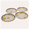 KEYHOMESTORE | Servizio 4 Piatti in Porcellana Decorata con Limoni e Fiori - Stile Mediterraneo