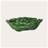 KEYHOMESTORE | Set 2 pz Insalatiera in Vetroceramica Verde a Forma di Foglia di Verza - Italy