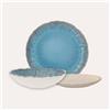 KEYHOMESTORE | Servizio di 12 (4+4+4)Piatti in Vetroceramica Azzurra con Motivi a Corallo