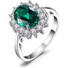 JewelryPalace Kate Middleton Anello Halo Donna Argento 925 Con Pietre Preziose Colorate, Princess Diana William Anelli Dorati in Oro Con Pietra Ovale, Fedina Zirconi Oro Rosa Set Gioielli