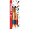STABILO - Penna a Sfera - pointball | Astuccio da 4, Blu/Nero/Rosso/Verde