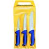 Dick F. Dick ErgoGrip 8255300 Set 3 Pezzi: Coltello da Disosso 13 cm, da Taglio 18 cm, da Blocco 21 cm, HRC 56°, Blu