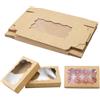 DAKLUNAR 20pz Scatole per Dolci Kraft Marrone con Finestra 17,8 X 11 X 3,9 cm Contenitori Take Away Scatola per Biscotti Torte Contenitori in Cartone per Dolci Scatole Biscotti Scatola Cupcake Scatoline Regali