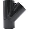 Baumaxxe Raccordo a Y PVC-U 32 mm 45° PN16 Grigio - bm174 | Raccordo a Y con 3 manicotti a incollaggio, ideale per impianti piscina, linee mandata e aspirazione.