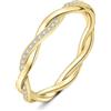 JewelryPalace Corda Anello Infinito Donna Argento con Cubica Zirconia, Anelli Impilabili Donna 925 con Pietra Rotonda, Fede Nuziale in Tre Ori Anello Matrimonio Set Gioielli Donna