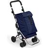 Foppapedretti Go Up Carrello Portaspesa Alluminio Nero Blu Marino Borsa trolley