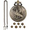 Generico Dragon Pocket Watch - Shells Dragons Portatili | Orologio In Metallo POLIEDRICOO Adatto | Guarda Il Set Di Dadii Del Caso | Orologio Tascabile A Vapore Meccanico | Guarda Shell Case Con 7 DiCea Per Gl
