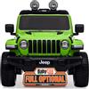 BabyCar Jeep Elettrica Per Bambini | Auto con Sedili in Pelle, Porte Apribili, MP3/USB/Micro SD | Macchina Elettrica per Bambini 12V con 2 Motori 35W | Licenza Ufficiale Jeep | Verde