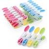 AiQInu 30 Pezzi Mollette per Bucato, Plastica Clothes Pegs con Silicone Antiscivolo, Molletta Multicolore Non Lascia Segni per Biancheria Intima Pantaloni T Shirts Calze
