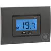 VEMER - Termostato da Incasso KEO-A LCD VE558300 con Display LCD Retroilluminato, Alimentazione 230V, Frontalini Grigio Antracite e Bianco