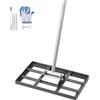 VEVOR Rastrello Livellatore per Prato, Livellatore con Manico 1980 mm, Piastra di Base 254x430 mm per Terreno in Acciaio al Carbonio Antiruggine, 5 Altezze Regolabili per Campo da Golf