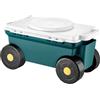 VEVOR Carrello da Giardino con Ruote in PP Contenitore Portaoggetti, Carico max. 123 kg, Sedile da Lavoro Carrello per Giardinaggio, Tosaerba, Piantagione, 520 x 310 x 280 mm