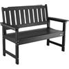 VEVOR Panca da Giardino, Panca da Esterno in Plastica Lunghezza 128 cm Capacità di Carico da 363 kg, Sedia per Esterno con Schienale Braccioli per Cortile, Parco, Giardino, Nero