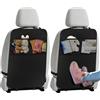 VINATO 2 Pezzi Protezione Sedile Auto Bambini con 2 Tasche, Organizer Sedile Auto Bambini, Impermeabile Antisporco Protezione per Schienale in Oxford 600D