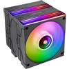 Mars Gaming MCPU-X26, Dissipatore CPU Dual Tower 350W TDP, 2x Ventole 120mm ARGB Infinity Mirror, 6 Heatpipes HCT, Nucleo in Rame, Cuscinetti FDB, Modalità Silenziosa, Intel LGA e AMD, Nero