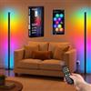 VASAGLE Set di 2 Lampade da Terra LED RGB, Sincronizzazione Musicale | Controllo APP, 16 Milioni di Colori, Luce Calda 3000K, Design Minimalista, 139,4 cm, Nero Opaco, Collezione LUSIA