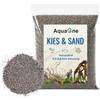 AquaOne - Ghiaia per Acquario, 5 kg, fondo sabbioso nero chiaro multicolore fine medio grossolano, ghiaia per acquario di qualità premium, quarzo sabbia per acquario, decorazione per acquario, grana