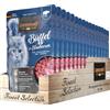 Leonardo Cibo umido in sacchetto salvafreschezza [16x85g Bufalo + Mirtilli] | Cibo umido senza cereali per gatti | Alimento completo in busta monoporzione