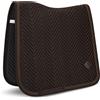 Equimour Sottosella Dressage Pure Chocolate - Sottosella in Raso | Sottosella anatomico in raso con fodera in bambù, bordo glitterato e toppa in pelle vegana, traspirante