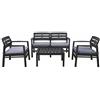 Galileo Casa Set 4 pezzi giardino, 2 poltroncine singole, 1divanetto 2 posti e 1 tavolino, Fiji Estè