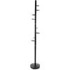 VERSA Ruan Appendiabiti da Terra in Stile Minimalista, Attaccapanni da Terra per Ingresso, con 9 Ganci o Appendiabiti, Misure (A x L x l) 173 x 28 x 28 cm, Metallo, Colore Nero