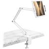 VINATO Porta Tablet da Scrivania Girevole a 360°, Regolabile Supporto per iPad in Alluminio, Pieghevole Supporto Tablet con Braccio Stabile, per Telefoni e Tablet da 4,7 a 12,9 Pollici