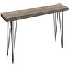 Versa Dallas Tavolo Consolle, Tavolo da Ingresso, Tavolino Stretto, Misure (A x L x l) 80 x 25 x 110 cm, Legno e Metallo, Color Marrone