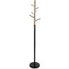 VERSA Malmö Appendiabiti da Terra in Stile Minimalista, Attaccapanni da Terra per Ingresso, con 6 Ganci o Appendiabiti, Misure (A x L x l) 171 x 28 x 28 cm, Metallo e Legno, Colore Nero
