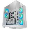 Mars Gaming MC-3GF, Case da Gioco ATX, Triplo Vetro Temperato, 2X Ventole ARGB Posteriori da 120 mm, Supporto verticale per Schede Grafiche, PC Tower Raffreddamento a Liquido fino a 360 mm, Bianco