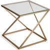 VERSA Trento Tavolino Ausiliario per Soggiorno, Tavolino Moderno, Misure (A x L x l) 51 x 51 x 51 cm, Vetro e Metallo, Colore Oro