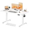 JUMMICO Scrivania Regolabile 140x70 cm 6 Tasti Memoria Vano Cavi, Bianca | Scrivania Regolabile In Altezza, Ergonomica, con Gancio Per Cuffie, Pratica E Silenziosa, Adatta Per Ufficio E Home Office