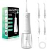BarberBoss Idropulsore Advanced, 5 modalità di pressione e serbatoio capiente da 340 ml, irrigatore orale impermeabile IPX8, 4 punte a getto e blocco da viaggio, idropulsore portatile QR-7104 (bianco)
