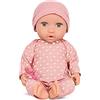 LullaBaby bambola realistica 36 cm con corpo morbido e pigiama rosa | Corpo morbido da abbracciare, occhi grigi, ciglia morbide, cappellino e ciuccio rimovibile inclusi, Gioco di cura, 2+ anni