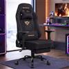 SONGMICS Sedia da Gaming in Tessuto Scamosciato, 72 x 72 x (125-135) cm | Sedia Ergonomica da Ufficio, con Poggiapiedi, Braccioli 4D, Portata 200 kg, Nero Inchiostro, Collezione CATHY OBG095BH01