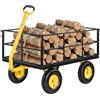 VEVOR Carrello in Acciaio da Giardinaggio, Carriola Trainabile da 635 kg, Multiuso Design 2 in 1, con Pneumatici Fuoristrada, Sponde Laterali in Rete Rimovibili e Maniglia Girevole, per Uso Esterno